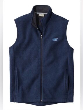 L.L. Bean Men's Lakewashed Double-Knit Vest Navy Blue Size Medium Regular